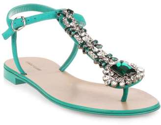 Manolo Blahnik Esfiratomod flat emerald suede sandal