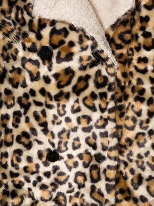 DKNY Faux-Fur Leopard Coat