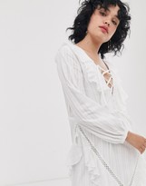 Thumbnail for your product : ASOS DESIGN lace up casual maxi dress