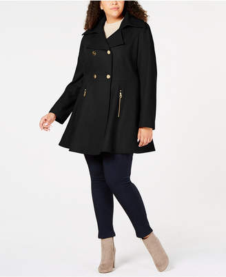 Laundry by Shelli Segal Plus Size Skirted Peacoat
