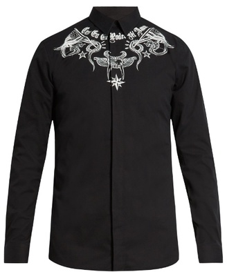 Givenchy Contemporary-fit tattoo-print single-cuff shirt
