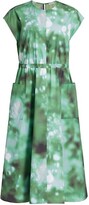 Thumbnail for your product : Deveaux Daisy Printed Cotton A-Line Dress