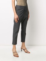 Thumbnail for your product : Nili Lotan Plaid-Print Cropped Trousers