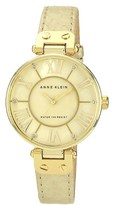 Thumbnail for your product : AK Anne Klein Anne Klein Round Leather Strap Watch