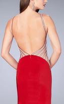 Thumbnail for your product : La Femme Sleeveless High Neck Beaded Side Cutout Jersey Dress 23718