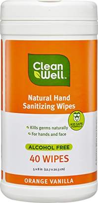 CleanWell Natural Hand Sanitizing Wipes Canister -