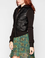 Thumbnail for your product : THERAPY Womens Hooded Faux Leather Jacket