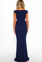 Thumbnail for your product : Pink Boutique Met Gala Goals Navy Cross Over Peplum Maxi Dress