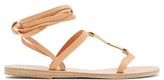 Thumbnail for your product : Ancient Greek Sandals Nemesis Wraparound Leather Sandals - Tan Gold