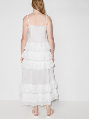 Molly Goddard Ruffle Skirt Midi Dress