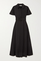 Thumbnail for your product : MUNTHE Belted Washed-satin Midi Shirt Dress