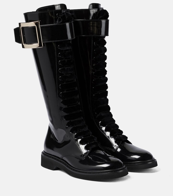 Black Patent Leather Knee High Boots | Shop the world's largest 