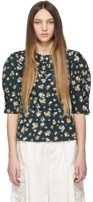See by Chloe Green Flower Blouse
