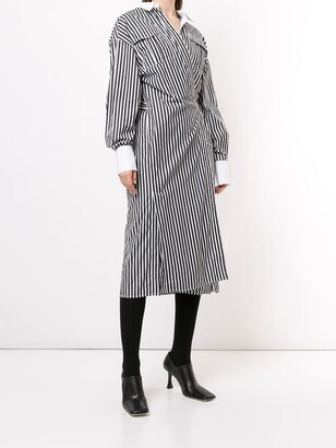 Proenza Schouler Striped Wrap Shirt Dress