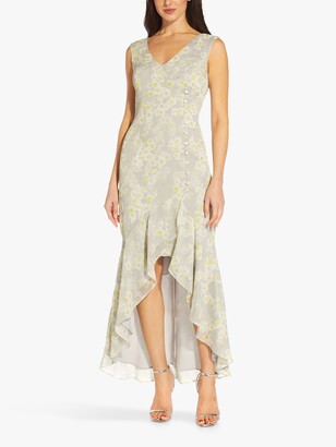 Adrianna Papell Floral Chiffon Dress, Grey/Multi
