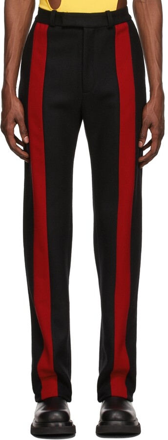 Maximilian Davis Black & Red Ride Stripe Tailored Trousers - ShopStyle