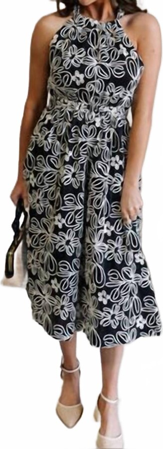 Heyson Floral Halter Midi Dress In Midnight