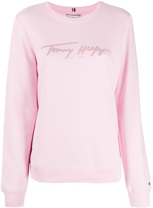 tommy hilfiger women's pink sweatshirt
