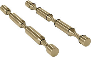 rustikehome.com Set of 2 - Three Bottle Satin Brass Wall Peg Holder