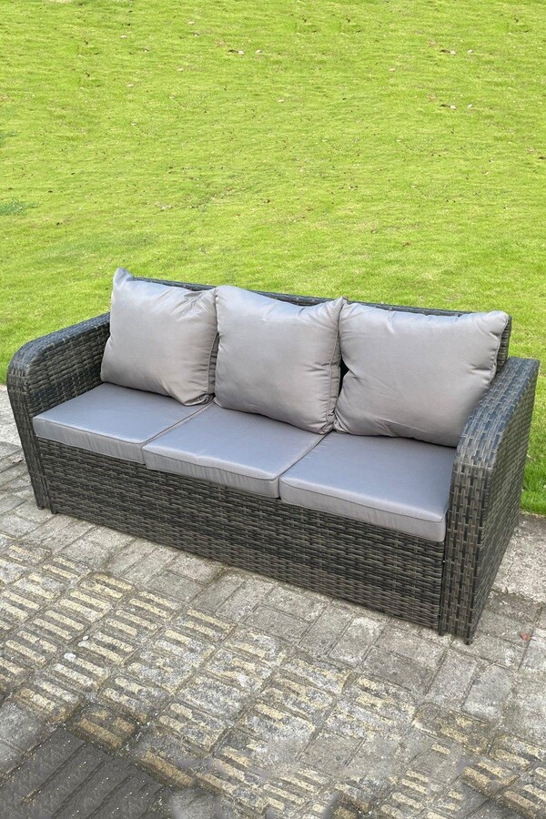 Fimous High Back 3 Seater Rattan Sofa With Cushion ShopStyle