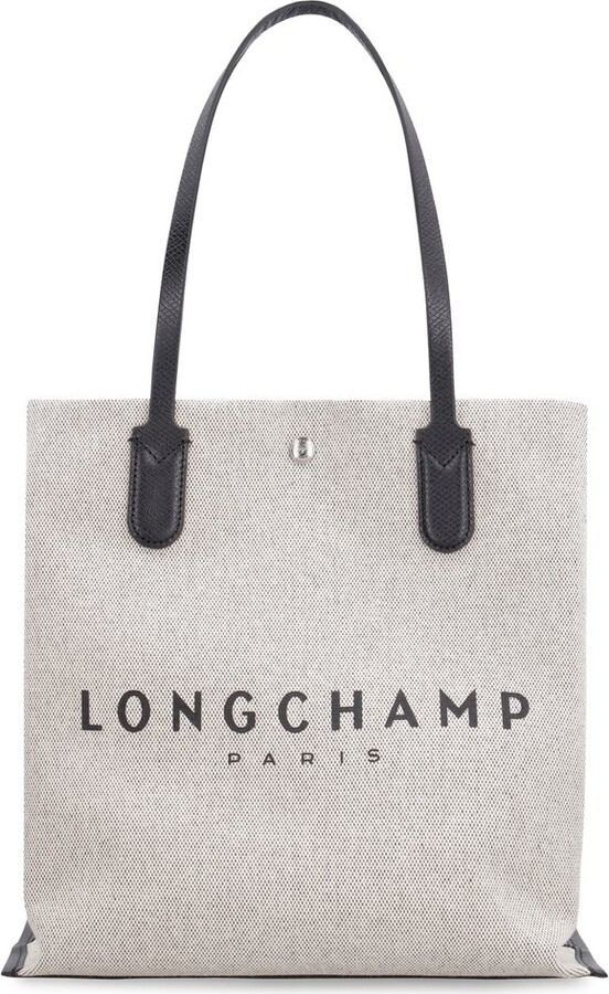 Longchamp Small Leather-Trimmed Roseau Bucket Bag