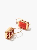Thumbnail for your product : Dezso Deco Diamond, Coral & 18kt Gold Drop Earrings - Orange Multi