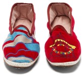 Thumbnail for your product : Kilometre Paris - Dolpa District Embroidered-velvet Slippers - Red Multi