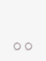 Thumbnail for your product : Monica Vinader Riva 18ct rose-gold vermeil pavé diamond circle stud earrings, Women's