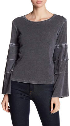 Lucca Couture Becca Burnout Tiered Sleeve Sweater