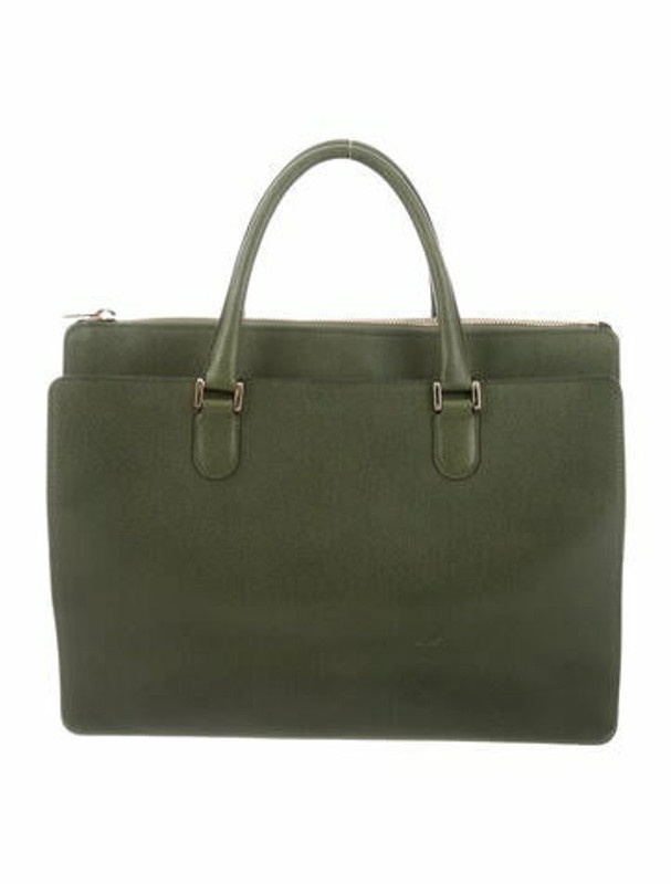 Valextra Leather Madison Tote Green - ShopStyle