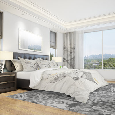 Design Art Deer Wild and Beautiful II Farmhouse Duvet Cover Set