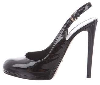 Sergio Rossi Patent Leather Slingback Pumps