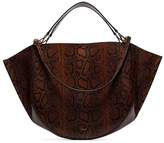 Thumbnail for your product : Wandler brown Mia python embossed leather tote bag