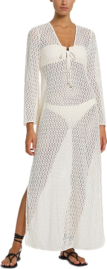 Jets Stretch Lace Maxi Kaftan Cover Up