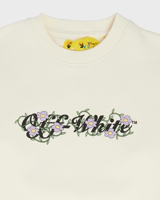 Off-White Girl's Floral Logo-Print Sweatshirt Dress, Size 4-12