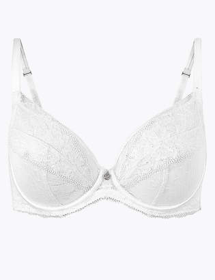RosieMarks and Spencer Spot Mesh & Lace Non-Padded Plunge Bra DD-G