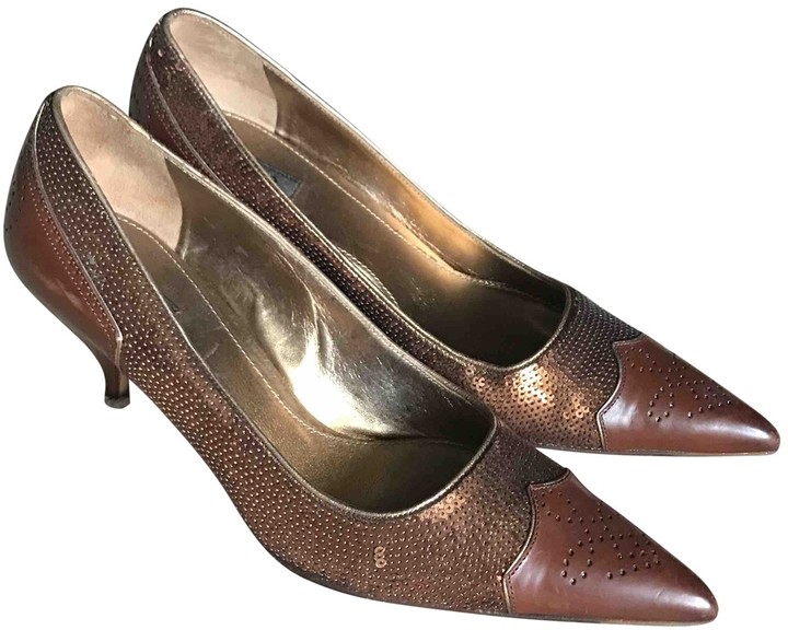 Prada Gold Glitter Heels - ShopStyle Shoes