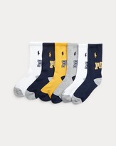 Thumbnail for your product : Polo Ralph Lauren Logo Stretch-Blend Crew Sock 6-Pack