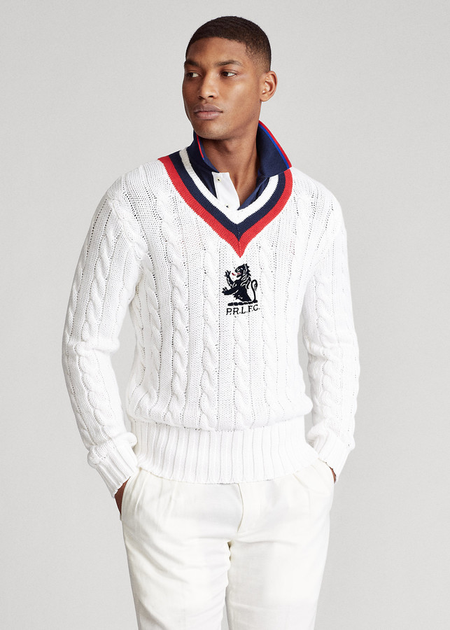 Polo ralph lauren embroidered cricket sweater Clearance