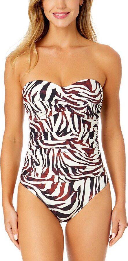 Anne Cole Twist Front Shirred One-Piece