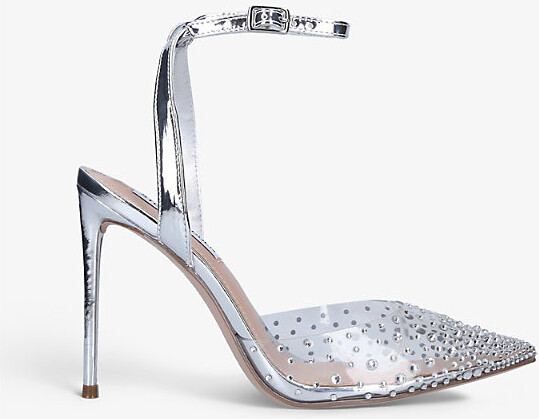 Steve Madden Womens Silver Revert Embellished Pvc Courts - ShopStyle Pumps