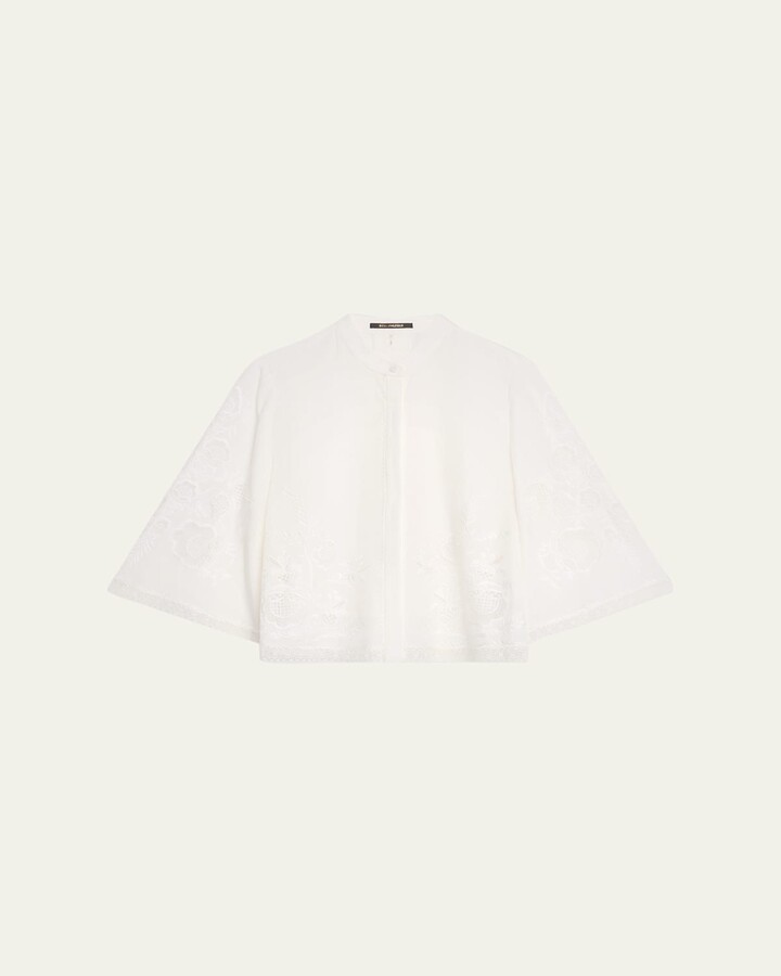 Kobi Halperin Cyra Embroidered Lace-Inset Blouse