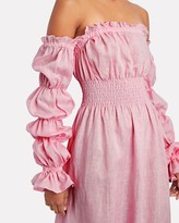 Thumbnail for your product : Sleeper Michelin Smocked Linen Midi Dress
