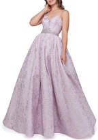 Thumbnail for your product : Mac Duggal Sweetheart Floral Brocade Sleeveless Ball Gown