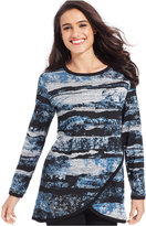 Thumbnail for your product : Style&Co. Printed Tulip-Front Sweater