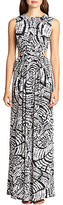Thumbnail for your product : T-Bags 2073 T-bags Los Angeles Cutout Printed Stretch Jersey Maxi Dress