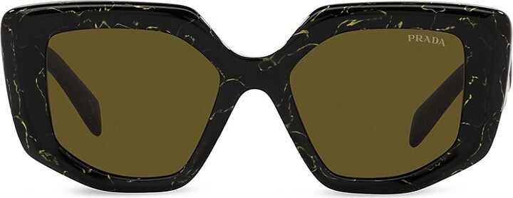 Prada Women's Fashion 50mm Matte White Marble Sunglasses
