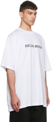 Vetements White 'Hello Boys' T- Shirt