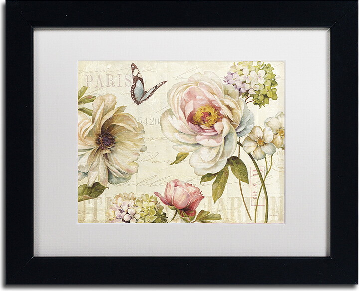 Trademark Fine Art "Marche de Fleurs IV" Canvas Art by Lisa Audit, White Matte, Black Frame