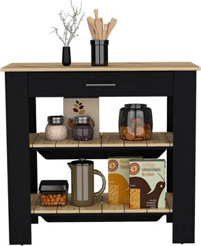 Kitchen Island 40 Inches Dozza, Two Shelves